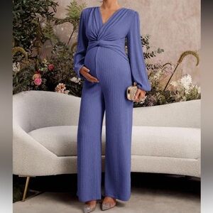 SHEIN Blue Maternity Jumpsuit